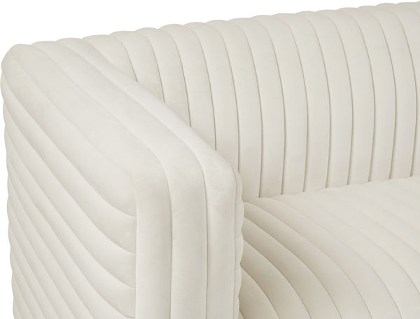 Ravish Velvet / Engineered Wood / Metal / Foam Contemporary Cream Velvet Loveseat - 65" W x 35" D x 31.5" H