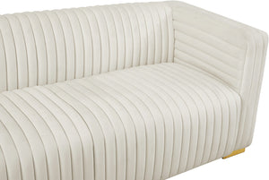 Ravish Velvet / Engineered Wood / Metal / Foam Contemporary Cream Velvet Sofa - 88" W x 35" D x 31.5" H