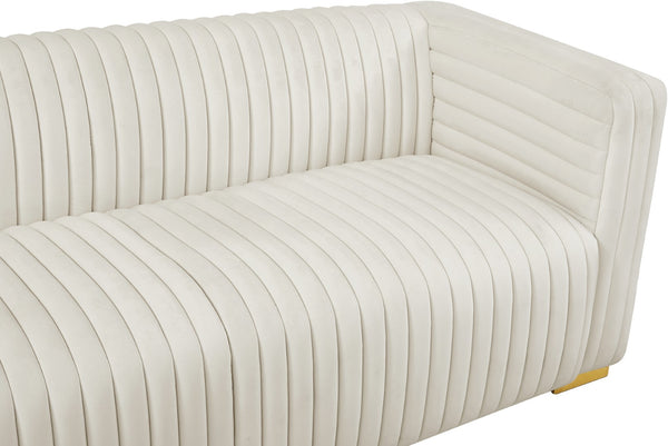 Ravish Velvet / Engineered Wood / Metal / Foam Contemporary Cream Velvet Sofa - 88" W x 35" D x 31.5" H