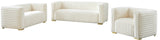 Ravish Velvet / Engineered Wood / Metal / Foam Contemporary Cream Velvet Sofa - 88" W x 35" D x 31.5" H