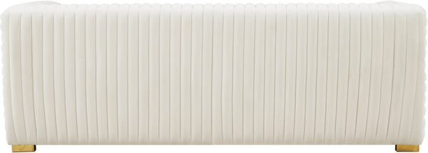 Ravish Velvet / Engineered Wood / Metal / Foam Contemporary Cream Velvet Sofa - 88" W x 35" D x 31.5" H