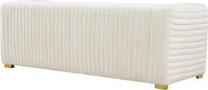 Ravish Velvet / Engineered Wood / Metal / Foam Contemporary Cream Velvet Sofa - 88" W x 35" D x 31.5" H