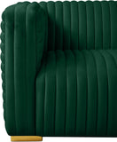 Ravish Velvet / Engineered Wood / Metal / Foam Contemporary Green Velvet Chair - 43" W x 35" D x 31.5" H