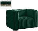 Ravish Velvet / Engineered Wood / Metal / Foam Contemporary Green Velvet Chair - 43" W x 35" D x 31.5" H