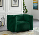 Ravish Velvet / Engineered Wood / Metal / Foam Contemporary Green Velvet Chair - 43" W x 35" D x 31.5" H