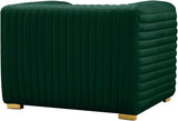 Ravish Velvet / Engineered Wood / Metal / Foam Contemporary Green Velvet Chair - 43" W x 35" D x 31.5" H