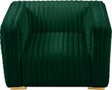 Ravish Velvet / Engineered Wood / Metal / Foam Contemporary Green Velvet Chair - 43" W x 35" D x 31.5" H