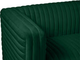 Ravish Velvet / Engineered Wood / Metal / Foam Contemporary Green Velvet Loveseat - 65" W x 35" D x 31.5" H