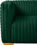 Ravish Velvet / Engineered Wood / Metal / Foam Contemporary Green Velvet Loveseat - 65" W x 35" D x 31.5" H