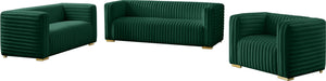 Ravish Velvet / Engineered Wood / Metal / Foam Contemporary Green Velvet Loveseat - 65" W x 35" D x 31.5" H