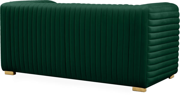 Ravish Velvet / Engineered Wood / Metal / Foam Contemporary Green Velvet Loveseat - 65" W x 35" D x 31.5" H