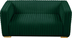 Ravish Velvet / Engineered Wood / Metal / Foam Contemporary Green Velvet Loveseat - 65" W x 35" D x 31.5" H