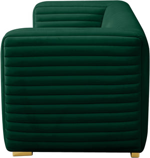 Ravish Velvet / Engineered Wood / Metal / Foam Contemporary Green Velvet Loveseat - 65" W x 35" D x 31.5" H