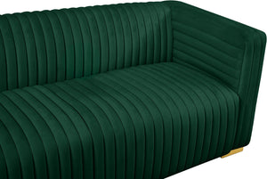 Ravish Velvet / Engineered Wood / Metal / Foam Contemporary Green Velvet Sofa - 88" W x 35" D x 31.5" H