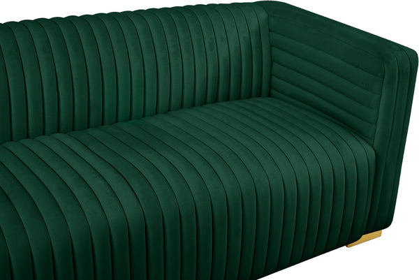 Ravish Velvet / Engineered Wood / Metal / Foam Contemporary Green Velvet Sofa - 88" W x 35" D x 31.5" H