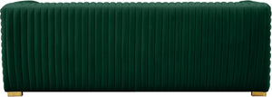 Ravish Velvet / Engineered Wood / Metal / Foam Contemporary Green Velvet Sofa - 88" W x 35" D x 31.5" H