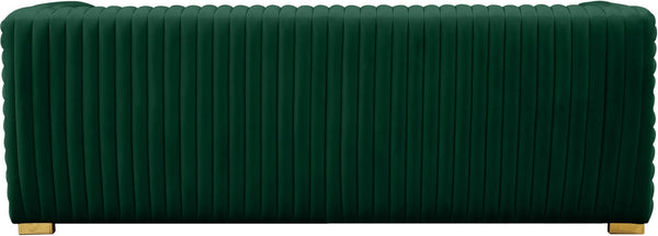Ravish Velvet / Engineered Wood / Metal / Foam Contemporary Green Velvet Sofa - 88" W x 35" D x 31.5" H