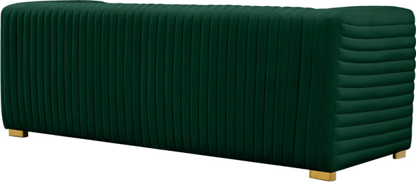 Ravish Velvet / Engineered Wood / Metal / Foam Contemporary Green Velvet Sofa - 88" W x 35" D x 31.5" H