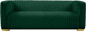 Ravish Velvet / Engineered Wood / Metal / Foam Contemporary Green Velvet Sofa - 88" W x 35" D x 31.5" H