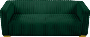 Ravish Velvet / Engineered Wood / Metal / Foam Contemporary Green Velvet Sofa - 88" W x 35" D x 31.5" H