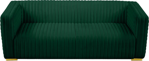 Ravish Velvet / Engineered Wood / Metal / Foam Contemporary Green Velvet Sofa - 88" W x 35" D x 31.5" H