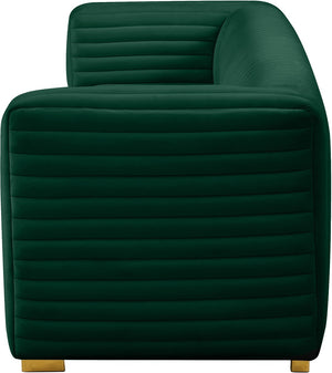 Ravish Velvet / Engineered Wood / Metal / Foam Contemporary Green Velvet Sofa - 88" W x 35" D x 31.5" H