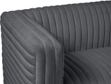 Ravish Velvet / Engineered Wood / Metal / Foam Contemporary Grey Velvet Chair - 43" W x 35" D x 31.5" H