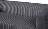 Ravish Velvet / Engineered Wood / Metal / Foam Contemporary Grey Velvet Sofa - 88" W x 35" D x 31.5" H