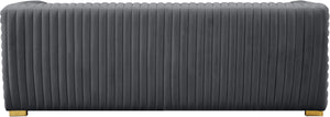 Ravish Velvet / Engineered Wood / Metal / Foam Contemporary Grey Velvet Sofa - 88" W x 35" D x 31.5" H