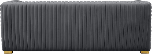 Ravish Velvet / Engineered Wood / Metal / Foam Contemporary Grey Velvet Sofa - 88" W x 35" D x 31.5" H