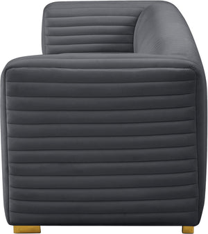 Ravish Velvet / Engineered Wood / Metal / Foam Contemporary Grey Velvet Sofa - 88" W x 35" D x 31.5" H