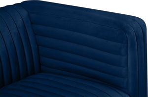 Ravish Velvet / Engineered Wood / Metal / Foam Contemporary Navy Velvet Loveseat - 65" W x 35" D x 31.5" H