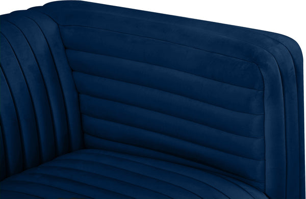Ravish Velvet / Engineered Wood / Metal / Foam Contemporary Navy Velvet Loveseat - 65" W x 35" D x 31.5" H