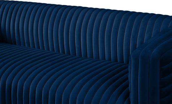 Ravish Velvet / Engineered Wood / Metal / Foam Contemporary Navy Velvet Sofa - 88" W x 35" D x 31.5" H