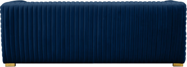 Ravish Velvet / Engineered Wood / Metal / Foam Contemporary Navy Velvet Sofa - 88" W x 35" D x 31.5" H