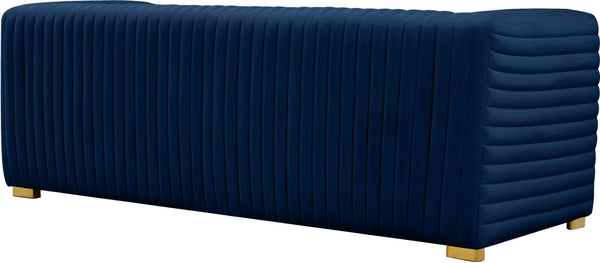 Ravish Velvet / Engineered Wood / Metal / Foam Contemporary Navy Velvet Sofa - 88" W x 35" D x 31.5" H