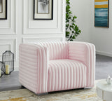 Ravish Velvet / Engineered Wood / Metal / Foam Contemporary Pink Velvet Chair - 43" W x 35" D x 31.5" H