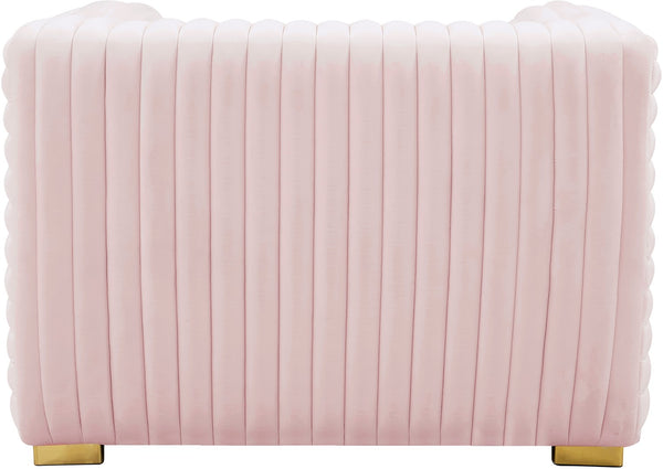 Ravish Velvet / Engineered Wood / Metal / Foam Contemporary Pink Velvet Chair - 43" W x 35" D x 31.5" H