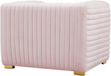 Ravish Velvet / Engineered Wood / Metal / Foam Contemporary Pink Velvet Chair - 43" W x 35" D x 31.5" H