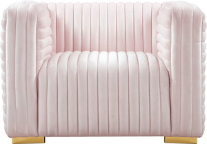 Ravish Velvet / Engineered Wood / Metal / Foam Contemporary Pink Velvet Chair - 43" W x 35" D x 31.5" H