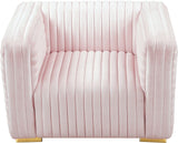 Ravish Velvet / Engineered Wood / Metal / Foam Contemporary Pink Velvet Chair - 43" W x 35" D x 31.5" H