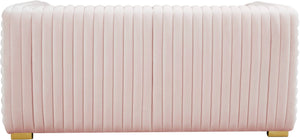 Ravish Velvet / Engineered Wood / Metal / Foam Contemporary Pink Velvet Loveseat - 65" W x 35" D x 31.5" H