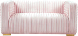 Ravish Velvet / Engineered Wood / Metal / Foam Contemporary Pink Velvet Loveseat - 65" W x 35" D x 31.5" H