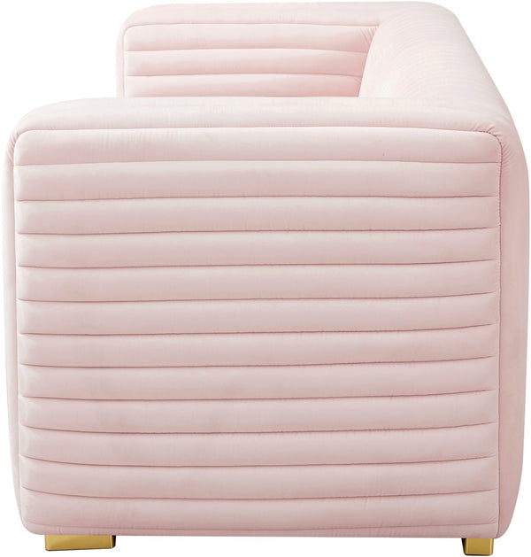 Ravish Velvet / Engineered Wood / Metal / Foam Contemporary Pink Velvet Loveseat - 65" W x 35" D x 31.5" H