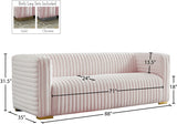 Ravish Velvet / Engineered Wood / Metal / Foam Contemporary Pink Velvet Sofa - 88" W x 35" D x 31.5" H