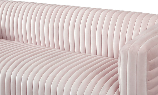 Ravish Velvet / Engineered Wood / Metal / Foam Contemporary Pink Velvet Sofa - 88" W x 35" D x 31.5" H