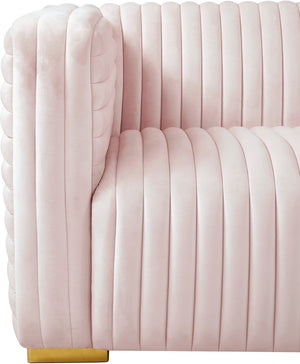 Ravish Velvet / Engineered Wood / Metal / Foam Contemporary Pink Velvet Sofa - 88" W x 35" D x 31.5" H