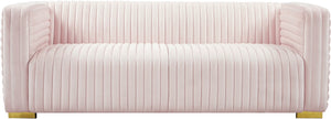 Ravish Velvet / Engineered Wood / Metal / Foam Contemporary Pink Velvet Sofa - 88" W x 35" D x 31.5" H