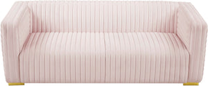 Ravish Velvet / Engineered Wood / Metal / Foam Contemporary Pink Velvet Sofa - 88" W x 35" D x 31.5" H