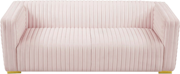 Ravish Velvet / Engineered Wood / Metal / Foam Contemporary Pink Velvet Sofa - 88" W x 35" D x 31.5" H